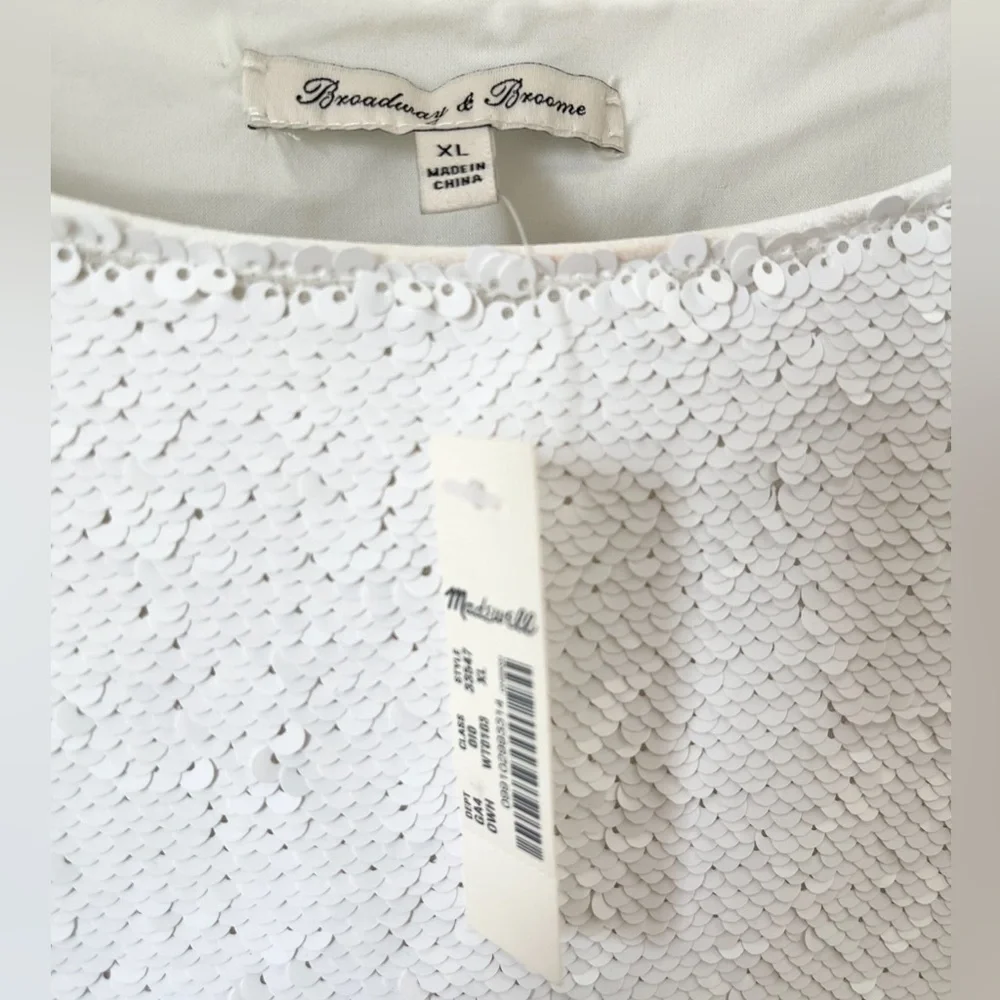 MADEWELL Broadway and Broome White Sequin Girlcore Dress XL - Picture 7 of 7